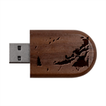 Nature Storm Painting Wood Oval USB Flash Drive