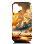 Nature Storm Painting iPhone 16 Black UV Print PC Hardshell Case