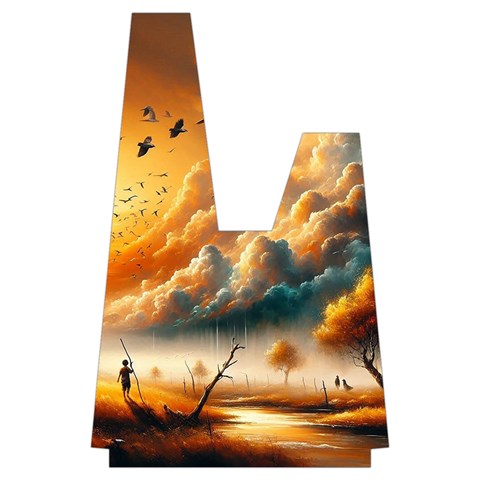 Nature Storm Painting Japanese Wrist Knot Bag from ArtsNow.com Front