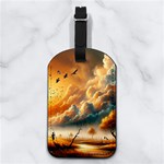 Nature Storm Painting Nappa Leather Luggage Tag Rectangle