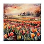 Tulips Field Tree Tile Coaster