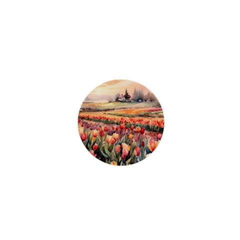 Tulips Field Tree 1  Mini Buttons from ArtsNow.com Front