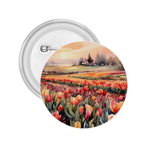 Tulips Field Tree 2.25  Buttons from ArtsNow.com Front