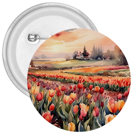 Tulips Field Tree 3  Buttons from ArtsNow.com Front