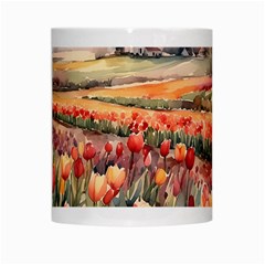 Tulips Field Tree White Mug from ArtsNow.com Center