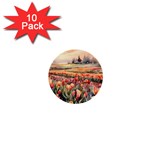 Tulips Field Tree 1  Mini Buttons (10 pack) 