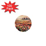 Tulips Field Tree 1  Mini Buttons (100 pack) 