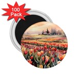 Tulips Field Tree 2.25  Magnets (100 pack) 