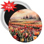 Tulips Field Tree 3  Magnets (10 pack) 