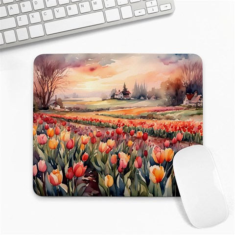 Tulips Field Tree Large Mousepad from ArtsNow.com Front