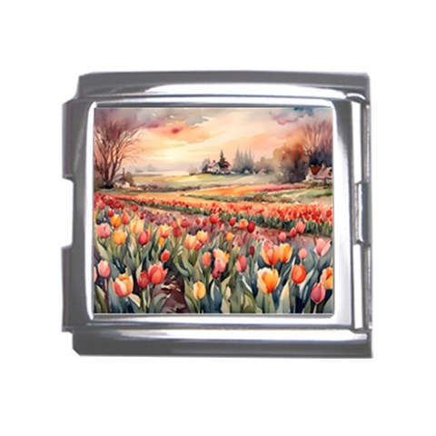Tulips Field Tree Mega Link Italian Charm (18mm) from ArtsNow.com Front