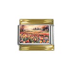 Tulips Field Tree Gold Trim Italian Charm (9mm)