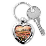 Tulips Field Tree Key Chain (Heart)