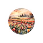 Tulips Field Tree Magnet 3  (Round)