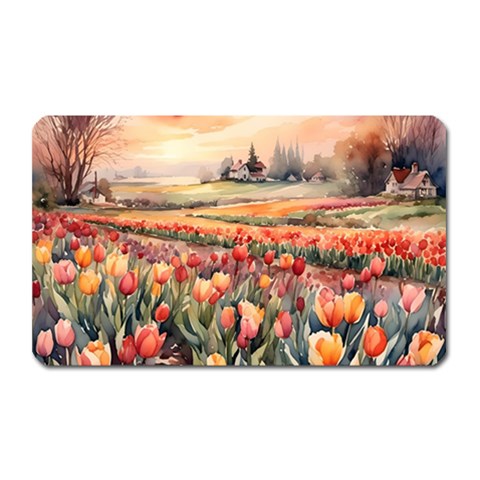 Tulips Field Tree Magnet (Rectangular) from ArtsNow.com Front