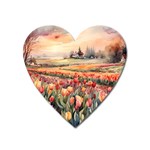 Tulips Field Tree Heart Magnet