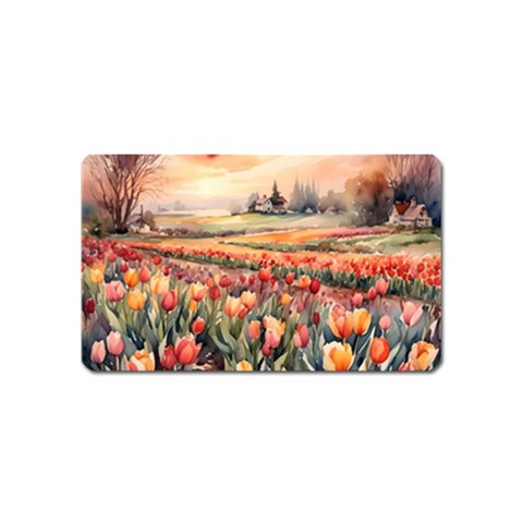 Tulips Field Tree Magnet (Name Card) from ArtsNow.com Front