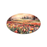 Tulips Field Tree Sticker Oval (100 pack)