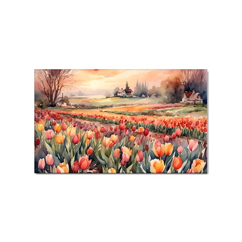 Tulips Field Tree Sticker Rectangular (100 pack) from ArtsNow.com Front