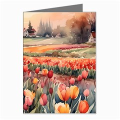 Tulips Field Tree Greeting Card from ArtsNow.com Left