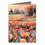 Tulips Field Tree Greeting Card
