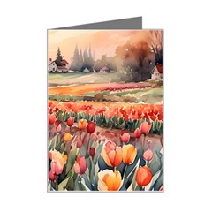 Tulips Field Tree Mini Greeting Card from ArtsNow.com Left