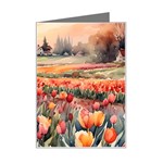 Tulips Field Tree Mini Greeting Card