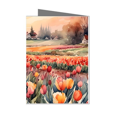 Tulips Field Tree Mini Greeting Cards (Pkg of 8) from ArtsNow.com Left