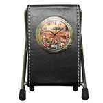 Tulips Field Tree Pen Holder Desk Clock
