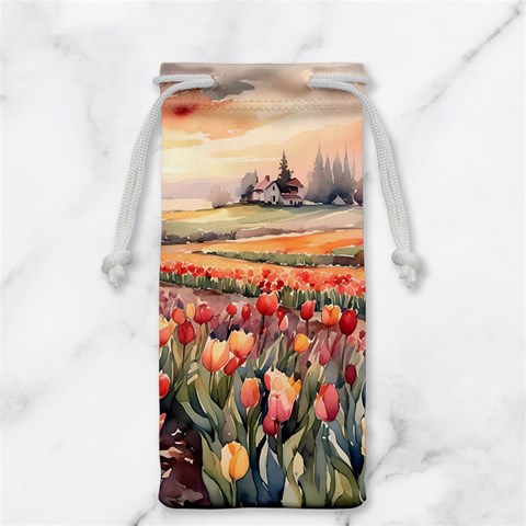 Tulips Field Tree Jewelry Bag from ArtsNow.com Front