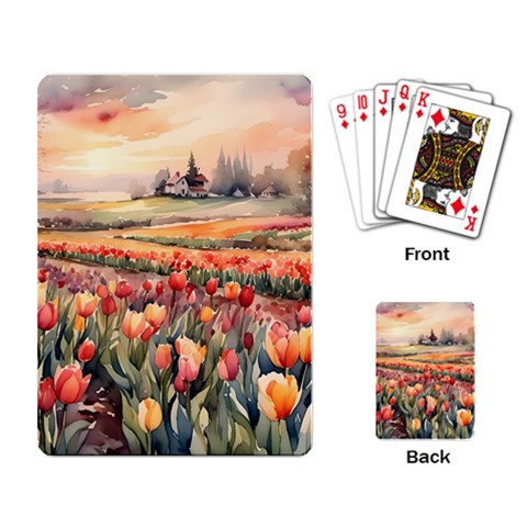 Tulips Field Tree Playing Cards Single Design (Rectangle) from ArtsNow.com Back
