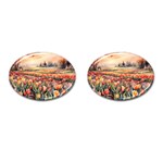 Tulips Field Tree Cufflinks (Oval)