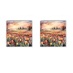 Tulips Field Tree Cufflinks (Square)