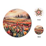 Tulips Field Tree Playing Cards Single Design (Round)