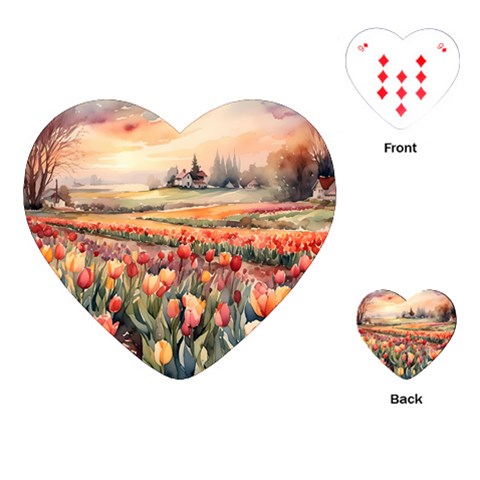 Tulips Field Tree Playing Cards Single Design (Heart) from ArtsNow.com Front