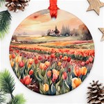 Tulips Field Tree Round Ornament (Two Sides)