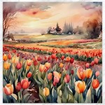Tulips Field Tree Canvas 12  x 12 
