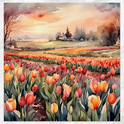 Tulips Field Tree Canvas 16  x 16  from ArtsNow.com 15.2 x15.41  Canvas - 1