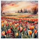 Tulips Field Tree Canvas 20  x 20 