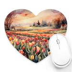 Tulips Field Tree Heart Mousepad