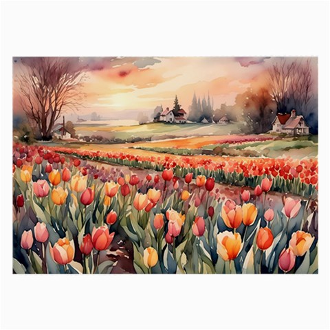 Tulips Field Tree Large Glasses Cloth from ArtsNow.com Front