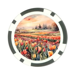 Tulips Field Tree Poker Chip Card Guard from ArtsNow.com Back