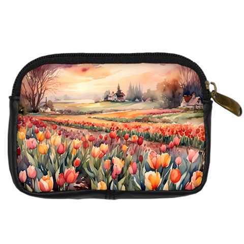 Tulips Field Tree Digital Camera Leather Case from ArtsNow.com Back