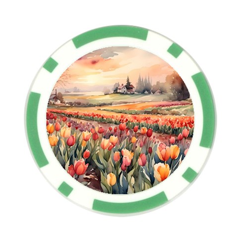 Tulips Field Tree Poker Chip Card Guard (10 pack) from ArtsNow.com Front