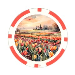 Tulips Field Tree Poker Chip Card Guard (10 pack) from ArtsNow.com Front