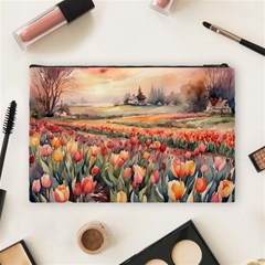 Tulips Field Tree Cosmetic Bag (Large) from ArtsNow.com Back
