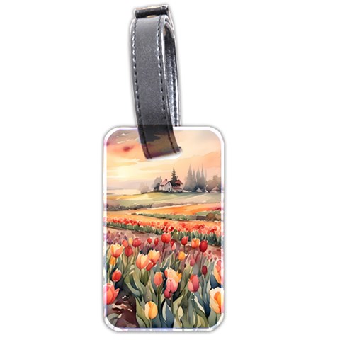 Tulips Field Tree Luggage Tag (two sides) from ArtsNow.com Front