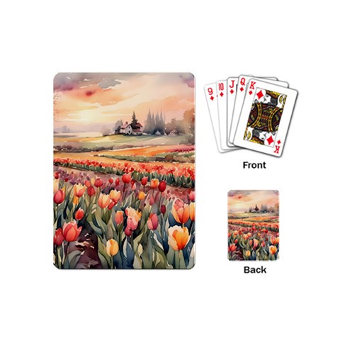 Tulips Field Tree Playing Cards Single Design (Mini) from ArtsNow.com Back