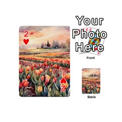 Tulips Field Tree Playing Cards 54 Designs (Mini) from ArtsNow.com Front - Heart2