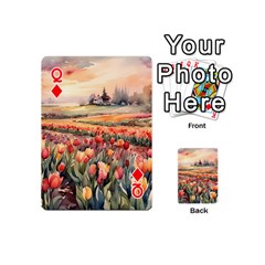 Queen Tulips Field Tree Playing Cards 54 Designs (Mini) from ArtsNow.com Front - DiamondQ